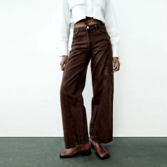12Pcs Mid Waist Boyfriend Loose Jeans Brown