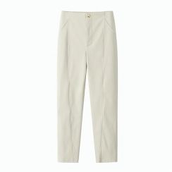 3Pcs Womens Casual Hundred Faux Leather Straight Leg Pants